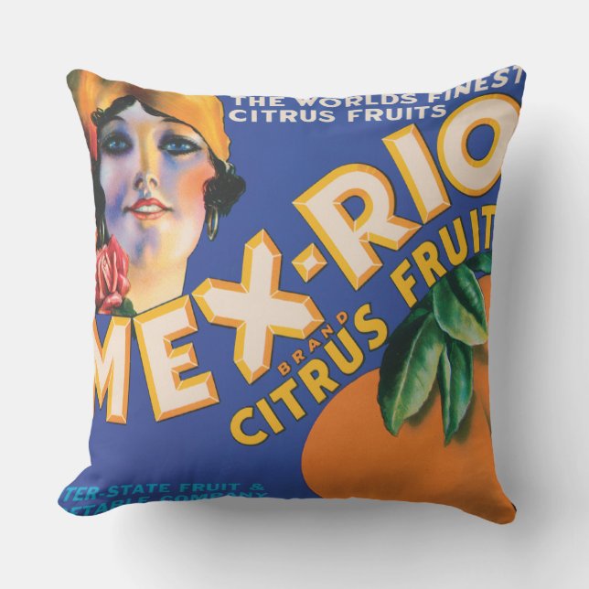 VINTAGE BOÎTE DE FRUITS Jeter Coussin (Recto)