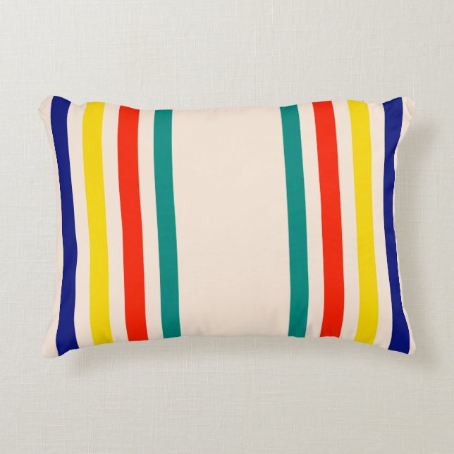 Vintage Bold Striped Accent Pillow (Front)