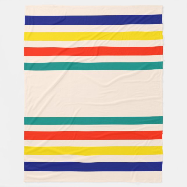 Vintage Bold Striped Fleece Blanket (Front)