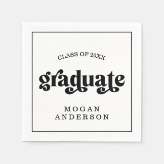 Vintage Bold Typography Graduation Party Napkin