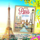 Vintage Bonjour Paris Travel Postcard<br><div class="desc">Embrace the timeless charm of the 'City of Love' with our Vintage Bonjour Paris Travel Postcard. This postcard showcases an artistic representation of Paris that reflects its classic allure and romantic mystique. Every detail, from the iconic Eiffel Tower to the serene Seine River, is masterfully captured to inspire a sense...</div>