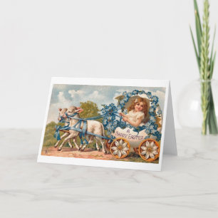 Vintage Bonne Pâques !  Carte de Pâques victorienn