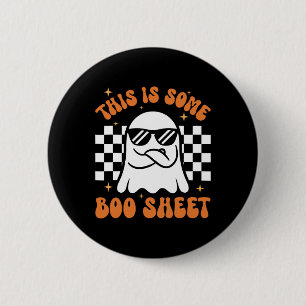 Vintage Boo Funny Halloween Ghost This Is Hallowee 2 Inch Round Button