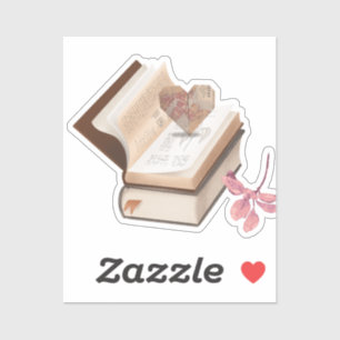  Vintage Book Aesthetic with Heart Map & Botanical