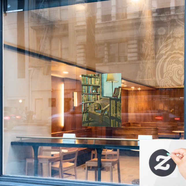 Vintage book artwork window cling (Cafe Window)