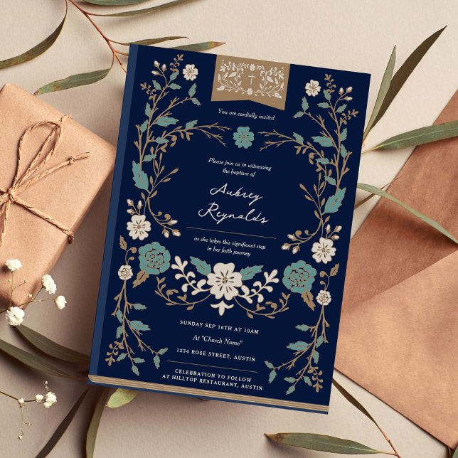 Vintage Book Baptism Invitation (Creator Uploaded)