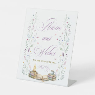 Vintage Book Bridal Shower Advice and Wishes  Pedestal Sign