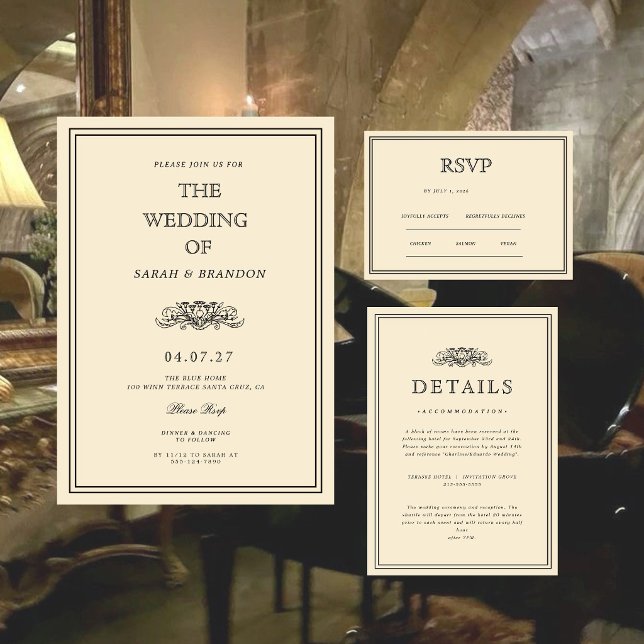 Vintage Book Classic Wedding Invitation (Creator Uploaded)