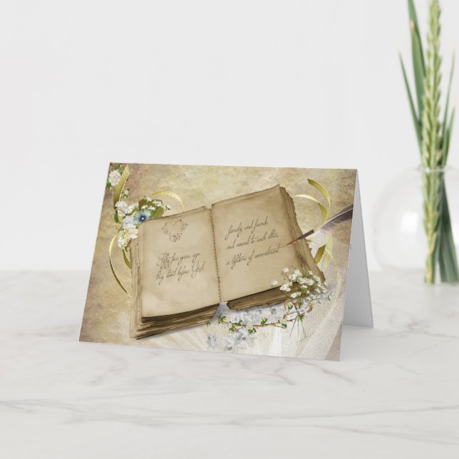 Vintage book for 55th Wedding Anniversary Card (Front)