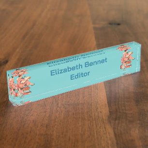 Vintage Book Lover Reading Illustration Nameplate