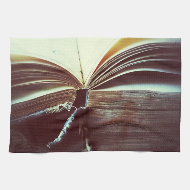 Vintage book open kitchen towel (Horizontal)