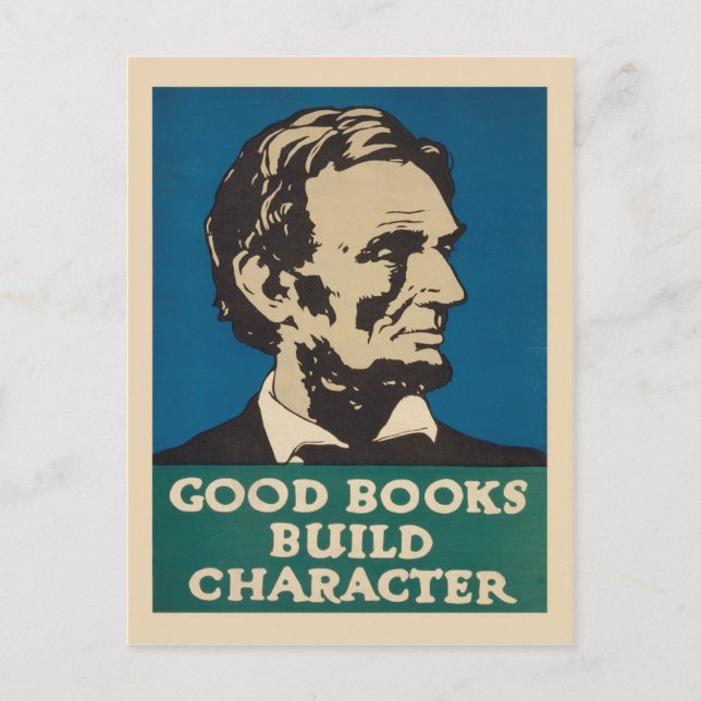 Vintage book promotion Abraham Lincoln Postcard (Front)