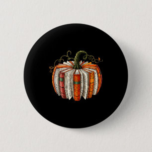 Vintage Book Pumpkin Autumn Fall Librarians Bookwo 2 Inch Round Button
