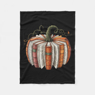 Vintage Book Pumpkin Autumn Fall Librarians Bookwo Fleece Blanket