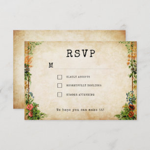 Vintage Book Secret Garden RSVP Card