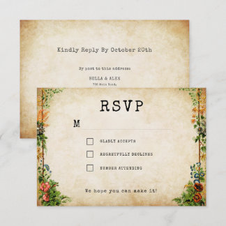 Vintage Book Secret Garden RSVP Card