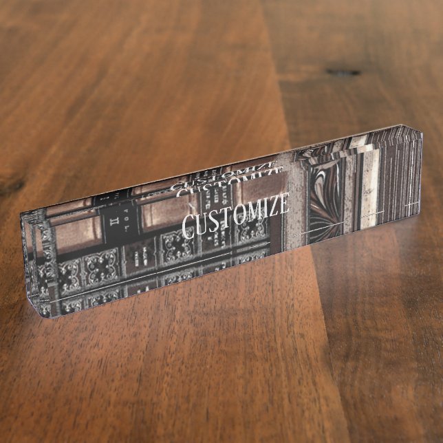Vintage Book Shelf Nameplate (Side)