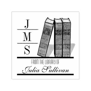 Vintage Book Shelf Self-inking Stamp