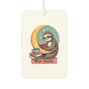 Vintage Book Sloth Reading Lover Cute Retro Design Air Freshener