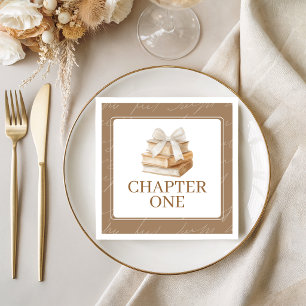 Vintage Book Stack Neutral Birthday Napkins