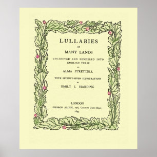 Vintage Book Title Page Lullabies of Many Lands Poster