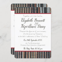 Vintage Bookcase Evening Invitation