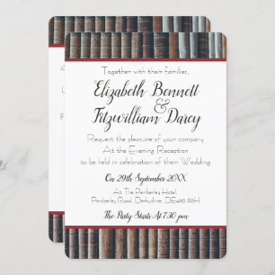 Vintage Bookcase Evening Invitation