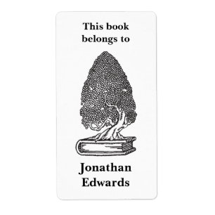 Vintage bookplate ex-libris tree