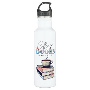 Vintage Books and Coffee is All I Need   710 Ml Water Bottle
