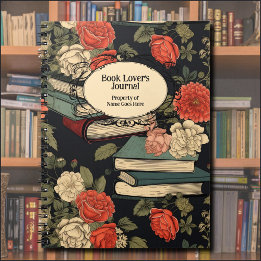 Vintage Books and Roses Reader's Journal Diary