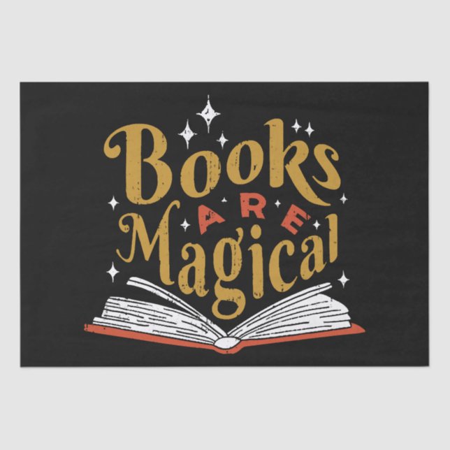 Vintage Books Are Magical Tissue Paper (Front)