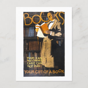 Vintage Books as Gifts Poster Postcard