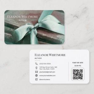 Vintage Books Author QR Code Business Card