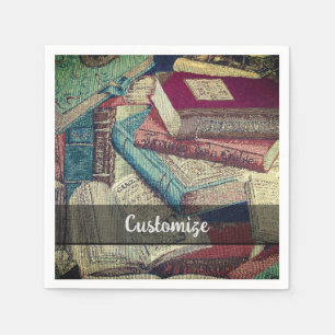 Vintage Books Background  Napkin