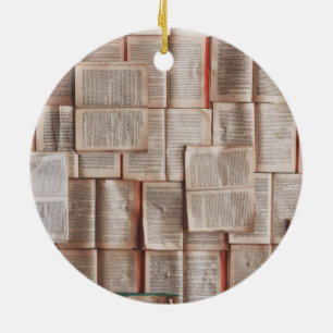 Vintage Books Ceramic Ornament
