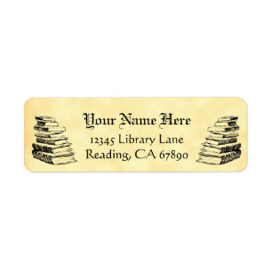 Vintage Books Custom Return Address Faux Parchment
