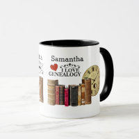 Vintage Books Genealogy Family Tree Mug