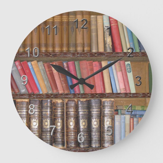 Vintage Books Large Clock (Front)