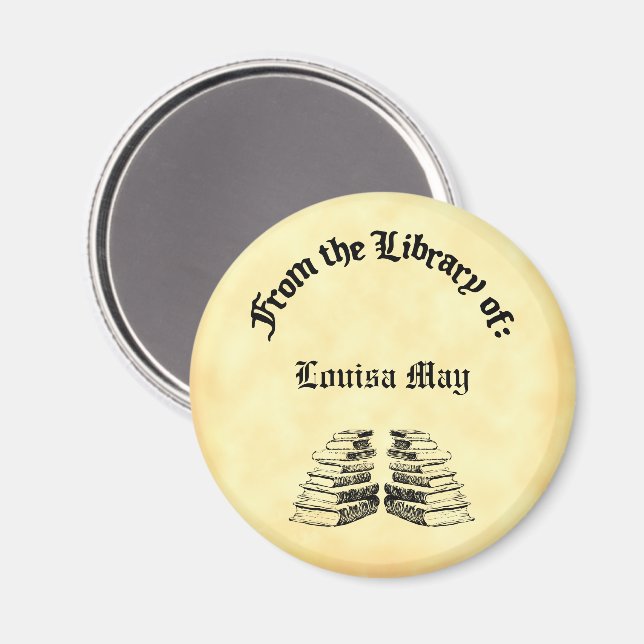 Vintage Books Library of Custom Magnet (Front/Back)