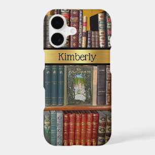 Vintage Books on Library Shelf Personalized