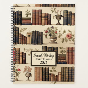 Vintage Bookshelf Custom Yearly Planner