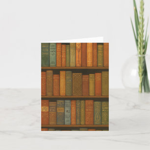 Vintage Bookshelf Illustration  Thank You Card