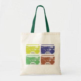 Vintage Boombox Design Tote Bag