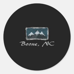 Vintage Boone North Carolina Winter Skiing Fun Classic Round Sticker