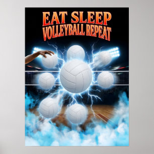 Vintage Bootleg Volleyball Art Poster