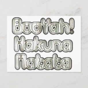 Vintage BooYah Hakuna Matata DesignerPostcard Postcard