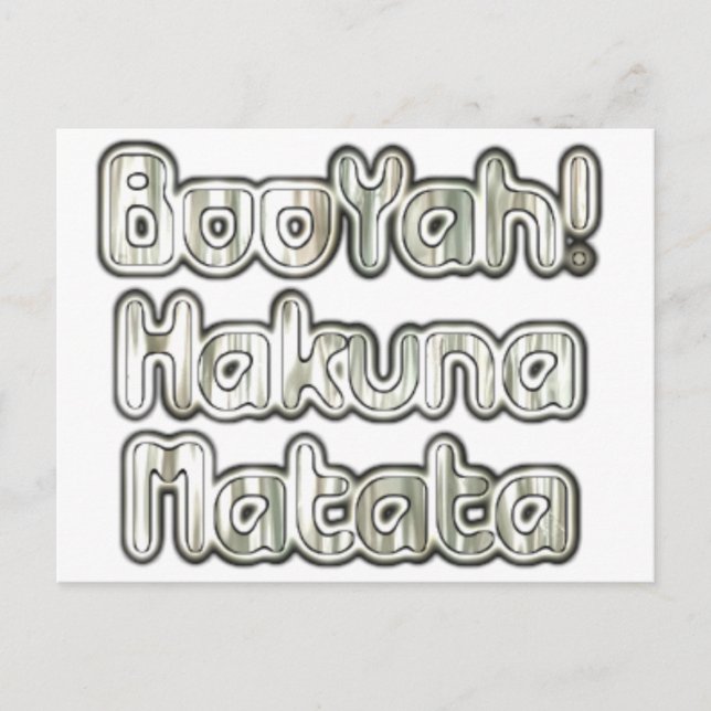 Vintage BooYah Hakuna Matata DesignerPostcard Postcard (Front)