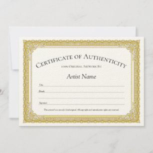 Vintage Border Certificate of Authenticity Invitation