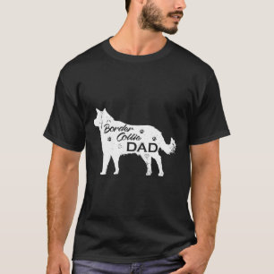 Vintage Border Collie Dad Dog For Papa Cool T-Shirt