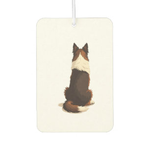 Vintage Border Collie From Behind Dog Illustration Air Freshener